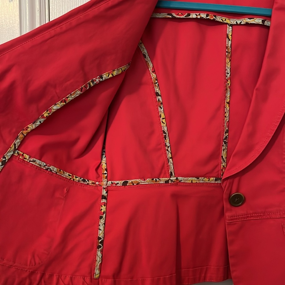 Cabi coral/red cotton/spandex jacket size 8 - Picture 4 of 7